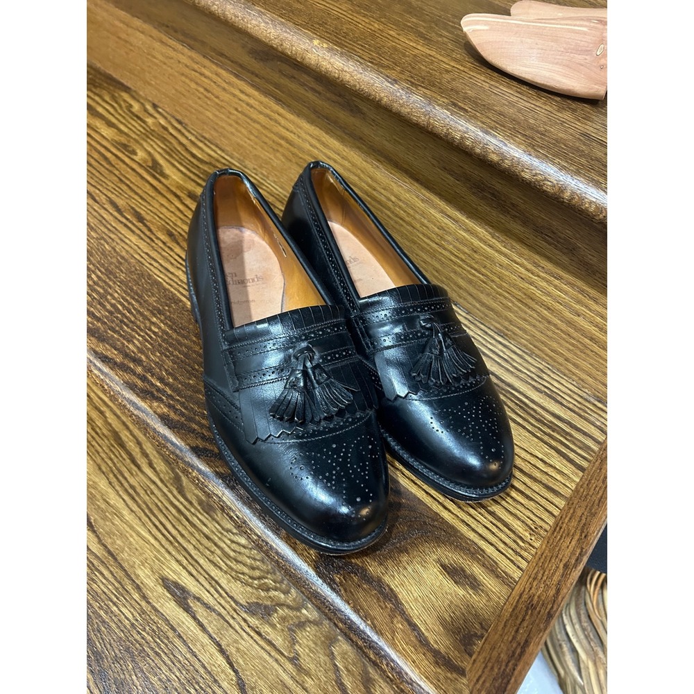 Vintage Allen Edmonds Bridgeton 5009 Mens 11 D Black Kiltie Tassel Loafers USA